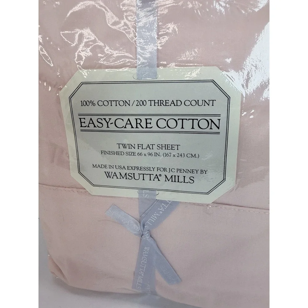 Wamsutta Twin Flat Sheet Vintage Pink Easy Care Cotton USA